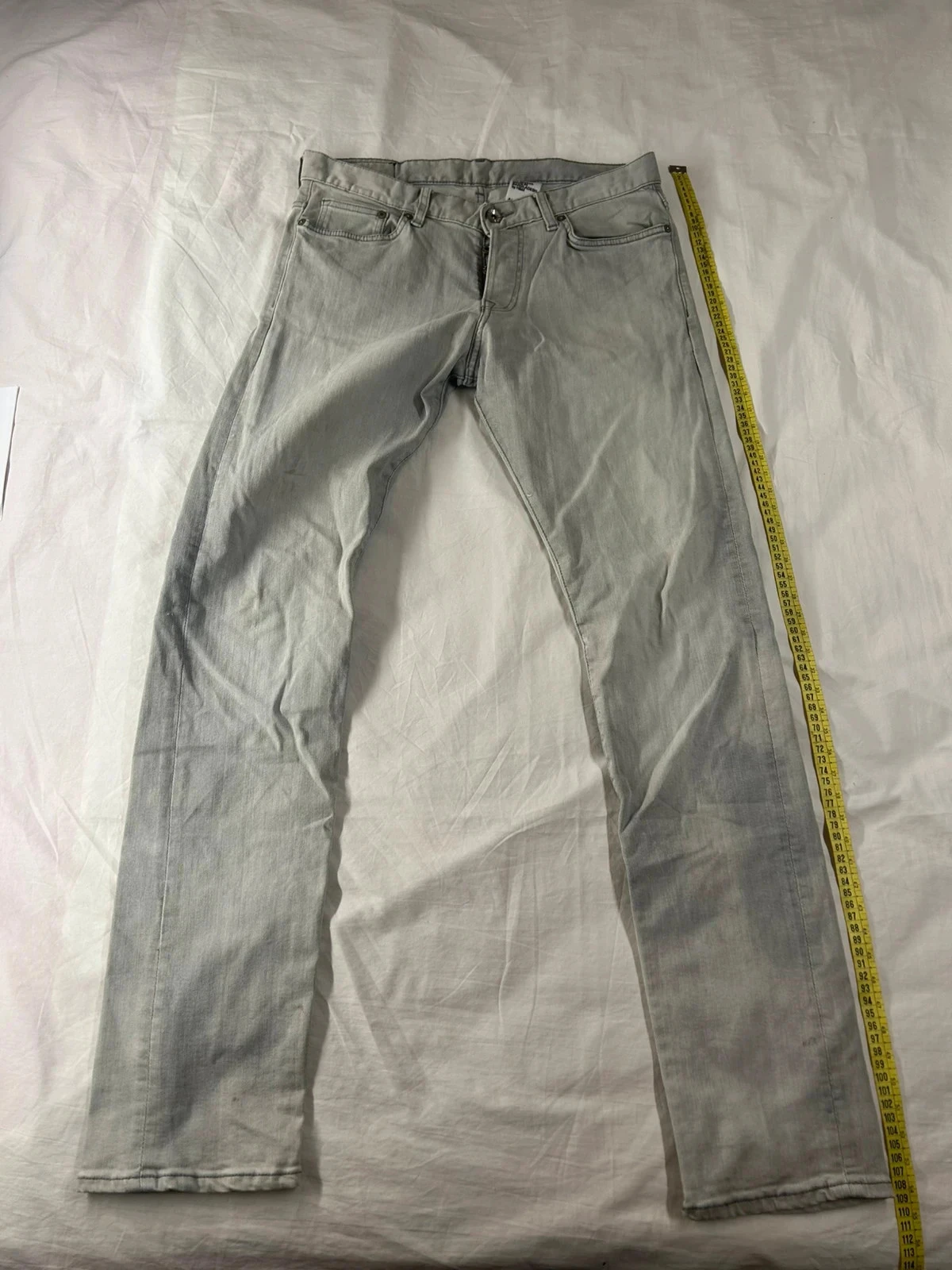Jean blanc gris vintage slim taille basse h&m